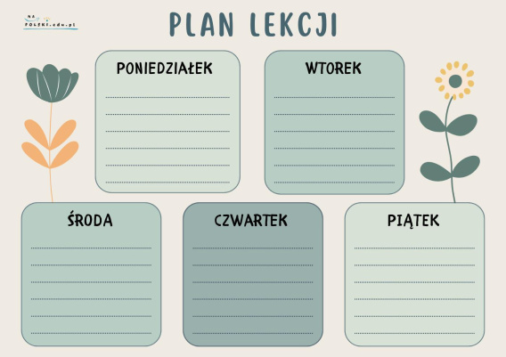 Plan lekcji - 5 autorskich projektów gotowych do druku | Na Polski
